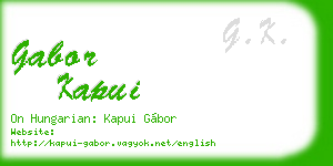 gabor kapui business card